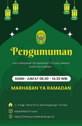 Jam Pelayanan Kalurahan Trimulyo Bulan Ramadhan